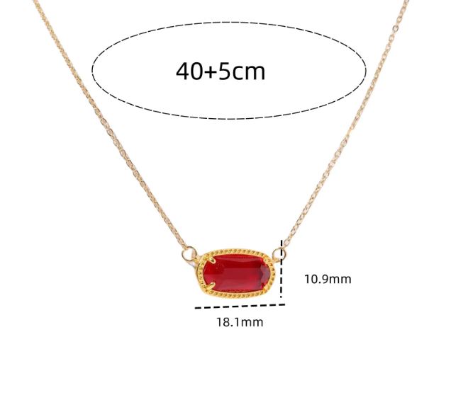 Stainless Steel Birthstone Necklace – Square-Cut Pendant, Fine Jewelry for Women
