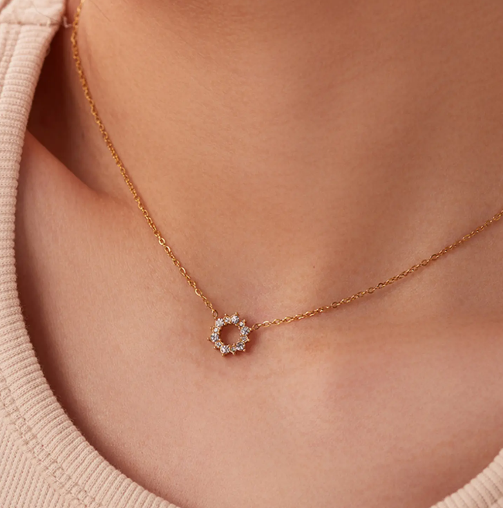 Ring Pendant Necklace – 18K Gold Plated Stainless Steel | Elegant Minimalist Necklace
