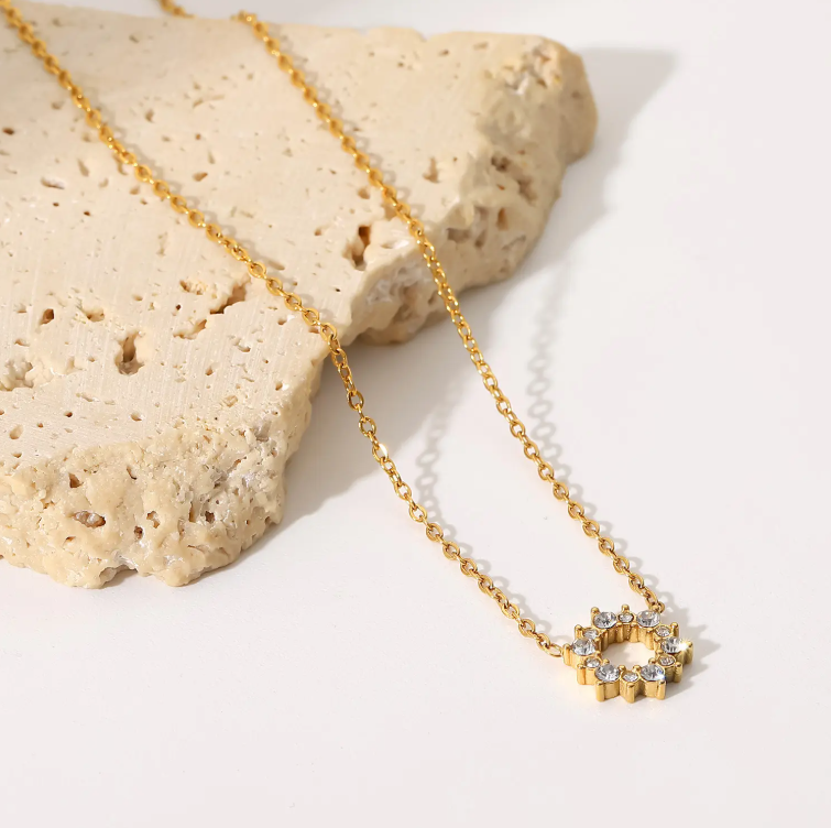 Ring Pendant Necklace – 18K Gold Plated Stainless Steel | Elegant Minimalist Necklace