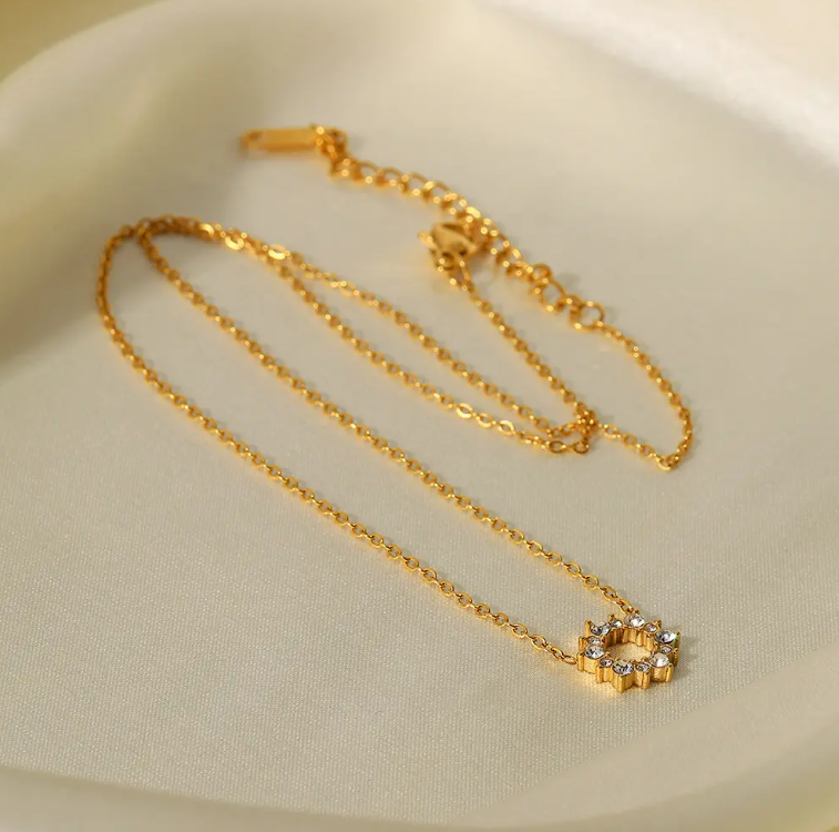 Ring Pendant Necklace – 18K Gold Plated Stainless Steel | Elegant Minimalist Necklace