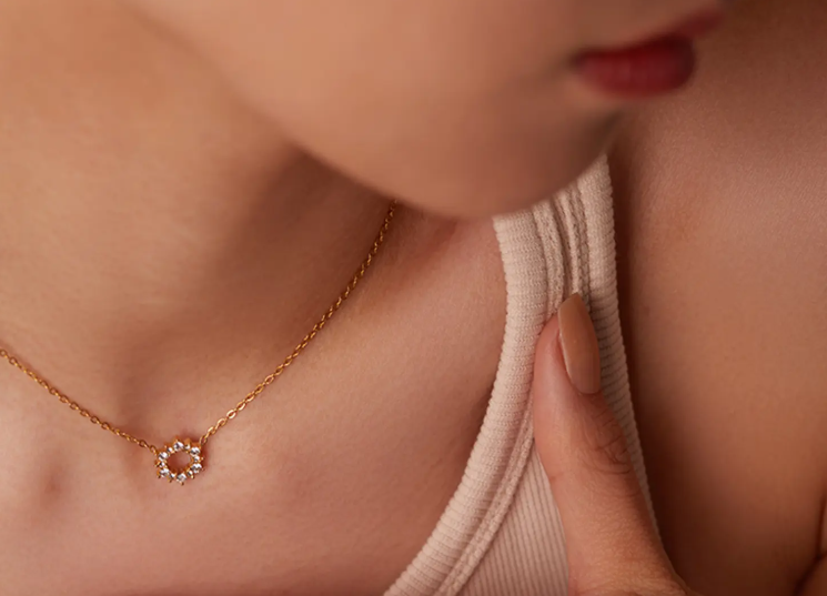 Ring Pendant Necklace – 18K Gold Plated Stainless Steel | Elegant Minimalist Necklace