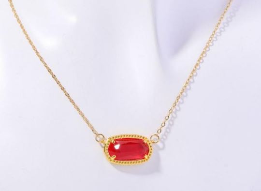 Stainless Steel Birthstone Necklace – Square-Cut Pendant, Fine Jewelry for Women