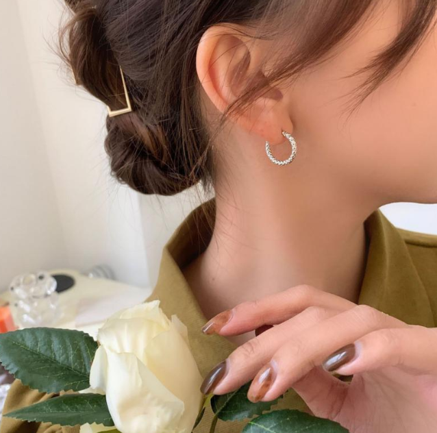 Chunky U-Shape Hoop Earrings – 18K Gold Plated and silver Stainless Steel | Bold Sparkling Huggie Earrings