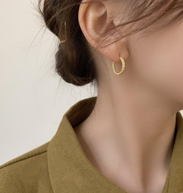 Chunky U-Shape Hoop Earrings – 18K Gold Plated and silver Stainless Steel | Bold Sparkling Huggie Earrings
