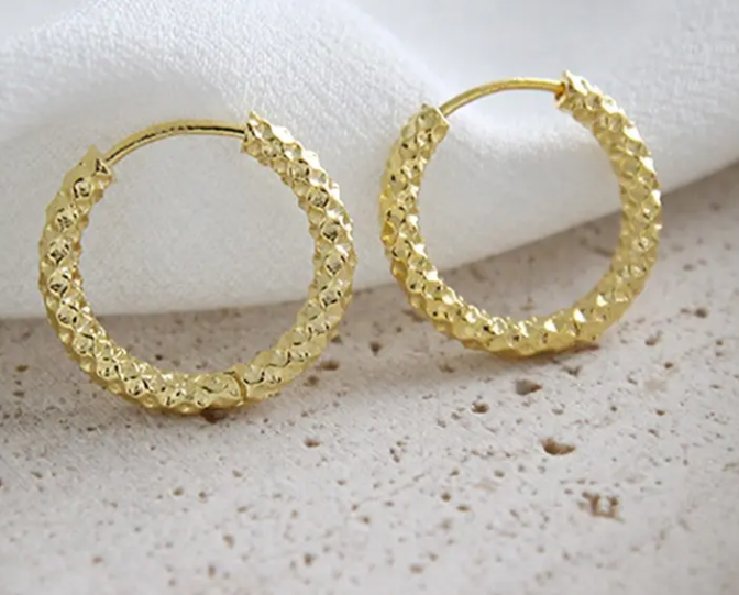 Chunky U-Shape Hoop Earrings – 18K Gold Plated and silver Stainless Steel | Bold Sparkling Huggie Earrings