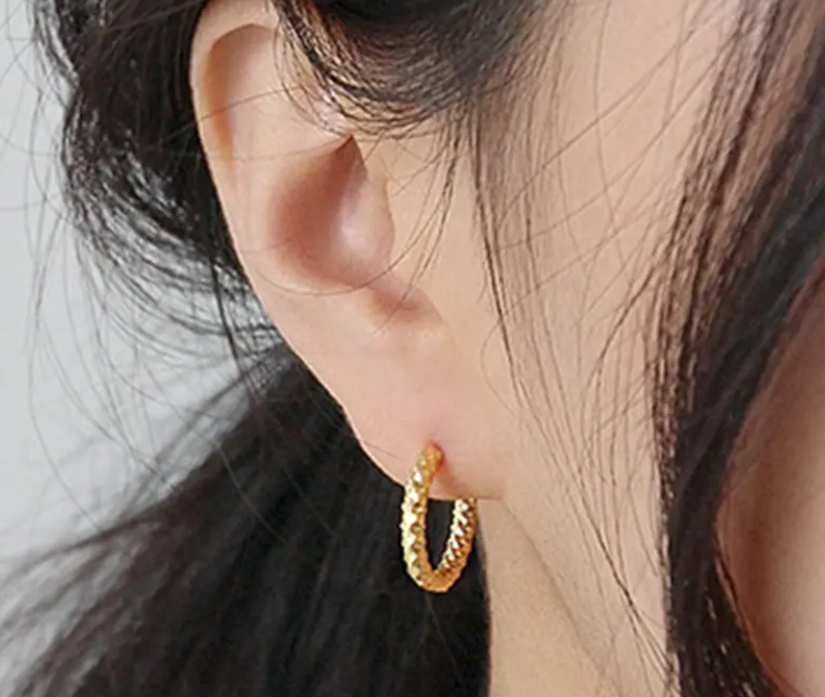 Chunky U-Shape Hoop Earrings – 18K Gold Plated and silver Stainless Steel | Bold Sparkling Huggie Earrings