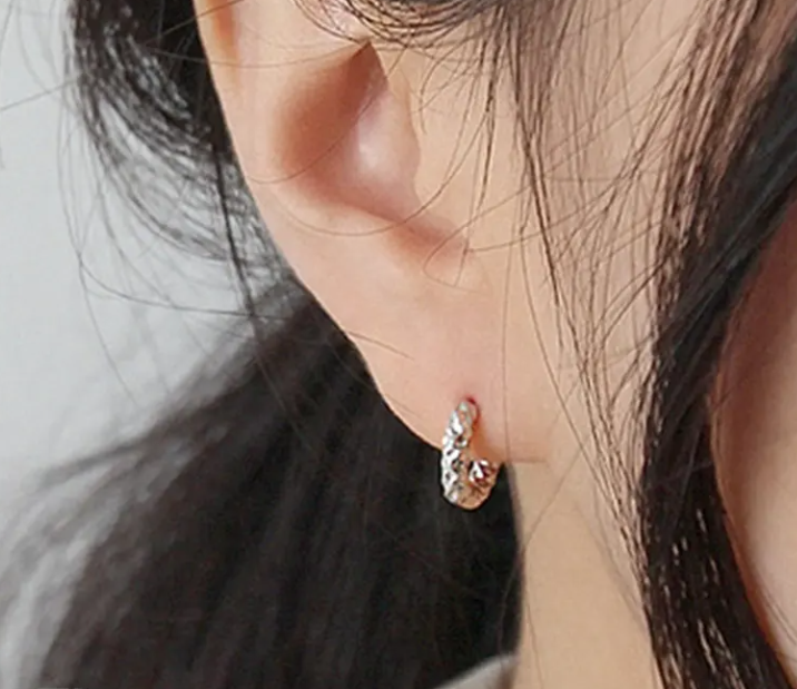 Chunky U-Shape Hoop Earrings – 18K Gold Plated and silver Stainless Steel | Bold Sparkling Huggie Earrings