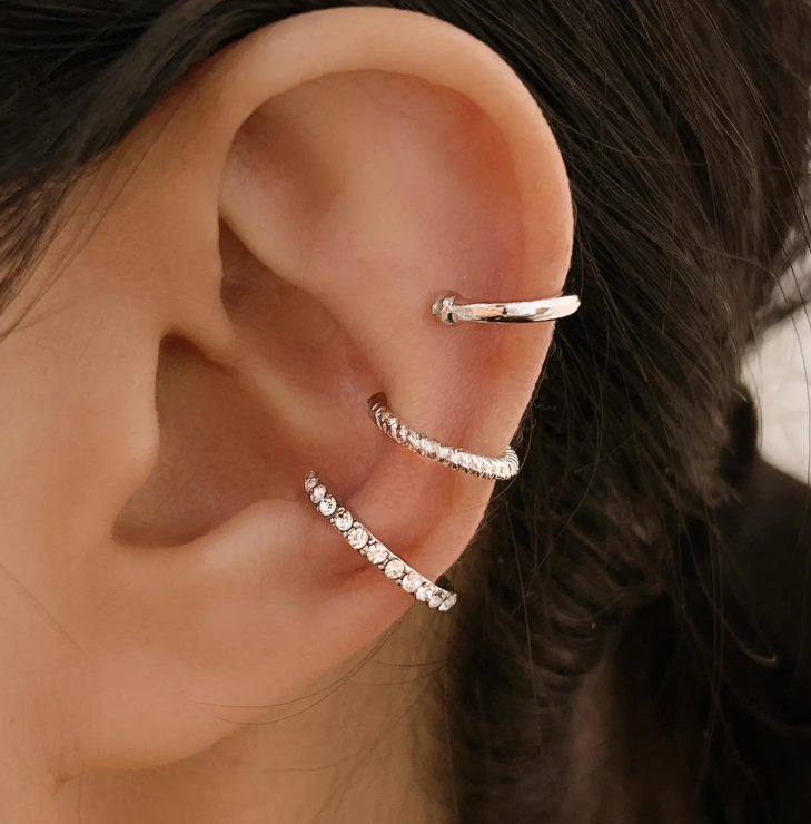 C-Type Non-Pierced Ear Cuff Set – Fashionable Small Ear Clip Trio | No Piercing Needed