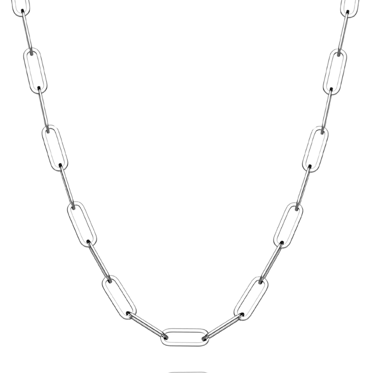 Gold and Sliver Paper Clip Link Chain Necklace – Stainless Steel Oval Link Chain  Minimalist Jewelry